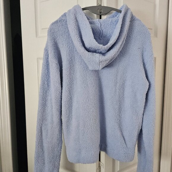 Socialite Light Blue Fuzzy Hoodie - Size Large - Picture 3 of 6